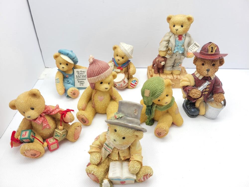 Lot of 8 Cherished Teddies Enesco Bears Figurines Vintage 90s Collection...